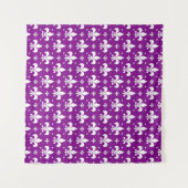 Lila Fleur-de-lis-Muster Wandteppich (Vorderseite (Horizontal))