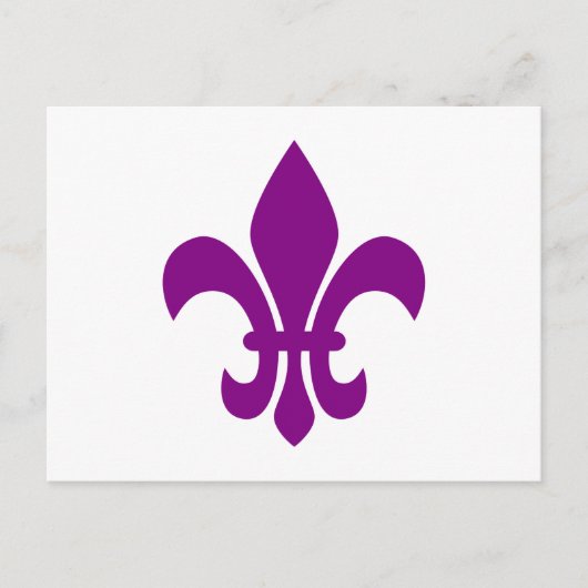 Lila Fleur de Lis Postkarte (Vorderseite)