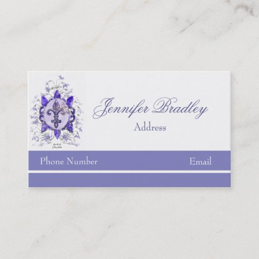 Lila Fleur di li Geschäfts-Karte Visitenkarte (Vorderseite)