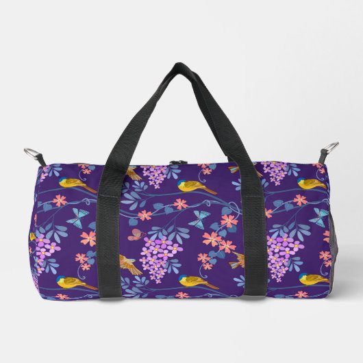 Lila Flieder Duffle Bag (Vorderseite)