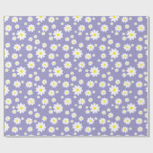 Lila Flieder Gänseblümchen Muster Geschenkpapier (Flach)