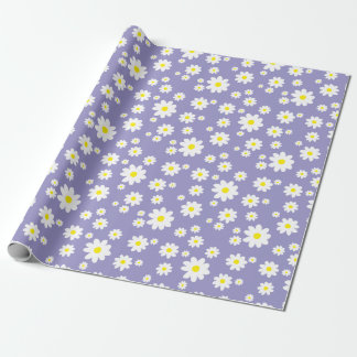 Lila Flieder Gänseblümchen Muster Geschenkpapier