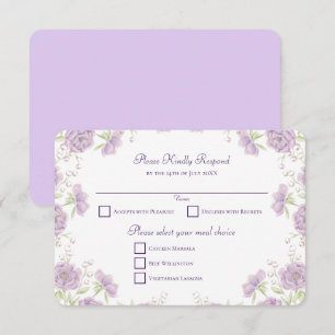 Lila Flieder Hochzeit RSVP Antwort Einladung