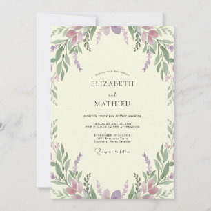 Lila Flieder Lavendel Eukalyptus Hochzeit Einladung