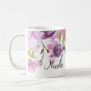 Lila Flieder Lavendel Wasserfarbe Floral Chic Kaffeetasse