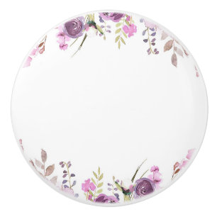 Lila Flieder Lavendel Wasserfarbe Floral Chic Keramikknauf