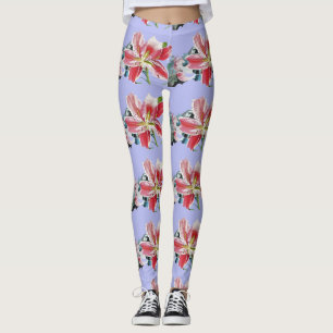 Lila Flieder Lilie Blumengestaltung Wasserfarbe Le Leggings