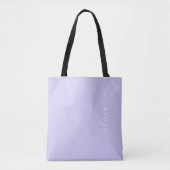 Lila Flieder Mädchenhaftes Skript-Monogramm Modern Tasche (Vorderseite)