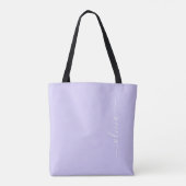 Lila Flieder Mädchenhaftes Skript-Monogramm Modern Tasche (Rückseite)