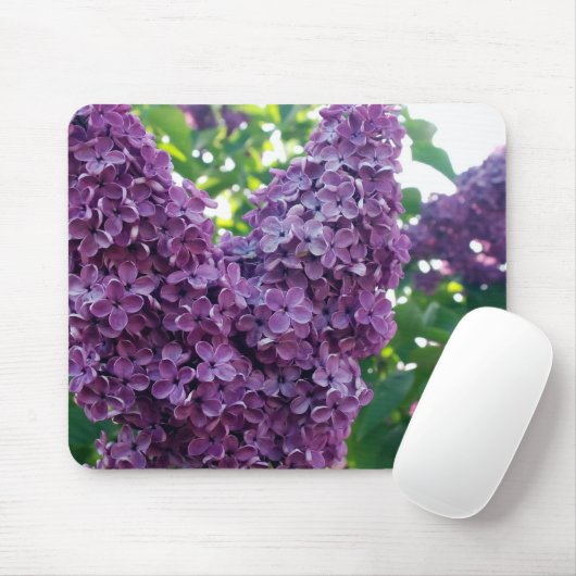 Lila Flieder-Mausunterlage Mousepad (Mit Mouse)