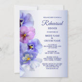 Lila Flieder Stiefmütterchen Blumen Hochzeitsprobe Einladung (Vorderseite)