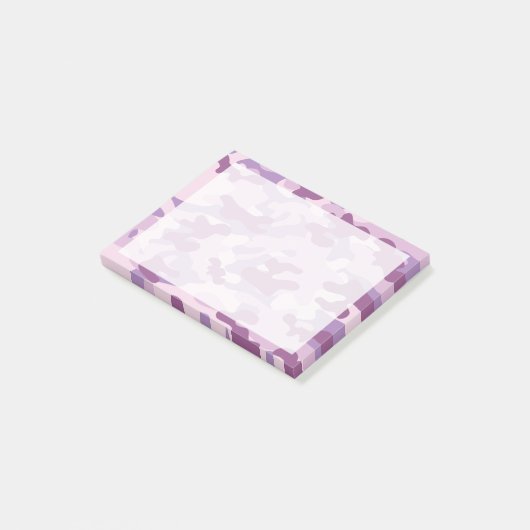 Lila Flieder-Tarnmuster Post-it Klebezettel (angewinkelt)