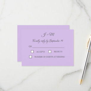Lila Flieder Violett Einfache Minimalistische Mode RSVP Karte