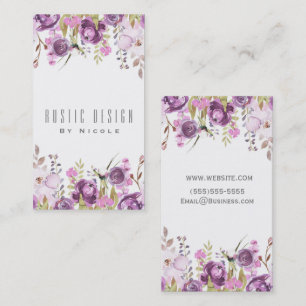 Lila Flieder Wasserfarben Floral Chic Visitenkarte