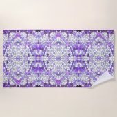Lila Fliesen - Mosaik, griechischer Stil, Strandtuch (Vorderseite)