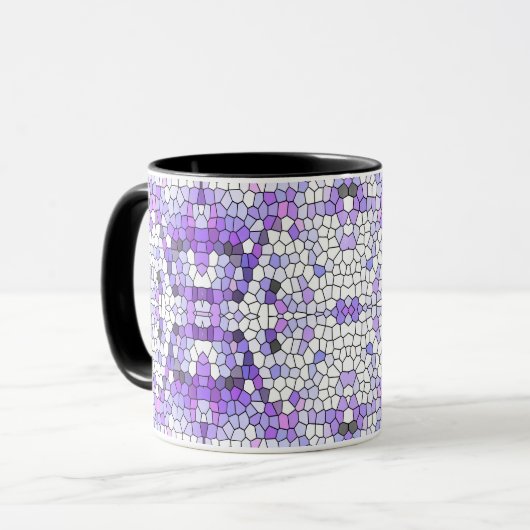 Lila Fliesen - Mosaik, griechischer Stil, Tasse (Vorderseite Links)