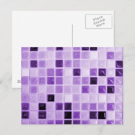 Lila Fliesenmuster Postkarte (Vorne/Hinten)