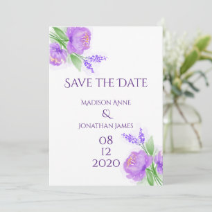 Lila Flora Elegantes Personalisiertes Lavendel Save The Date
