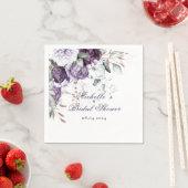 Lila Flora Elegantes Watercolor Brautparty Serviette (Beispiel)