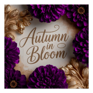Lila Flora-Flair Drehbuch Herbstliche Lifestyle-Ku Poster