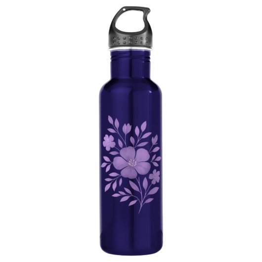 Lila Flora Flasche Edelstahlflasche (Vorderseite)