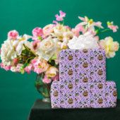 Lila Flora-Kreuz-Oster Geschenkpapier