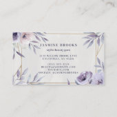 Lila Flora- und Goldschmiedekunst Visitenkarte (Rückseite)