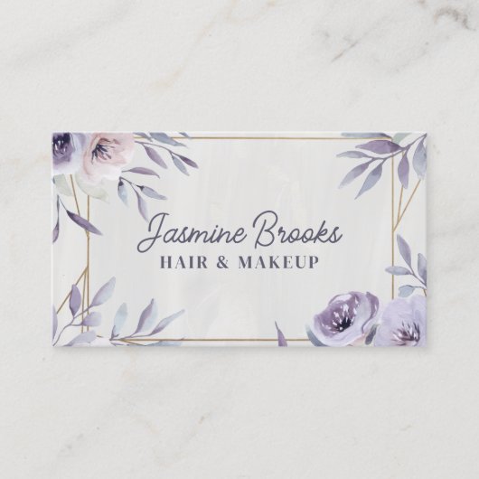 Lila Flora- und Goldschmiedekunst Visitenkarte (Vorderseite)