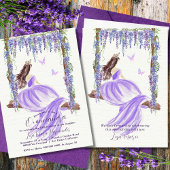 Lila Flora Wasserfarbe Quinceañera Einladung