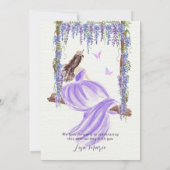 Lila Flora Wasserfarbe Quinceañera Einladung (Rückseite)
