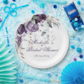 Lila Flora Wasserfarben Elegantes Brautparty Pappteller (Party)
