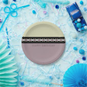 Lila, florakzentrierter Designer Runde Pappteller (Party)