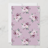 Lila Floral Anand Karaj Punjabi Sikh Wedding Einladung (Rückseite)