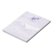 Lila Floral-Aquarell-Monogramm-Papier Notizblock (Rotiert)