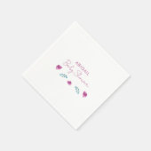 Lila Floral Baby Dusche Cocktail Serviette (Ecke)