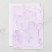 Lila Floral Baby Dusche Tee Party Einladung (Rückseite)