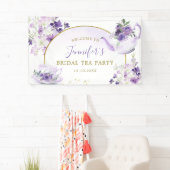 Lila Floral Baby Dusche Tee Party Grosses Banner (Insitu)