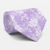 Lila Floral Batik Krawatte (Gerollt)
