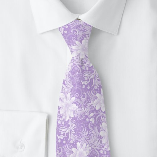 Lila Floral Batik Krawatte