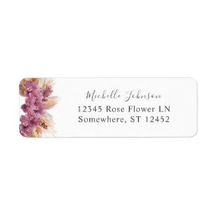 Lila floral-boho Rücksendeadresse