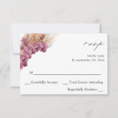 Lila Floral Boho zum Essen UAWG RSVP Karte (Vorderseite)