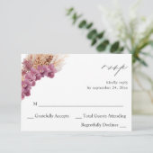 Lila Floral Boho zum Essen UAWG RSVP Karte (Stehend Vorderseite)