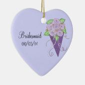 Lila Floral Bridesmaid Bouquet Keramik Ornament (Rechts)