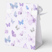 Lila Floral Butterfly Baby Dusche Danke Geschenkschachtel (Rückseite)