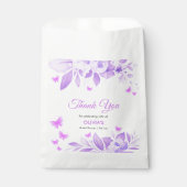 Lila Floral Butterfly Brautparty Vielen Dank Geschenktütchen (Vorderseite)