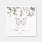 Lila Floral Butterfly Girl Babydusche Serviette (Vorderseite)
