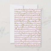 Lila Floral Champagne Gold Hochzeitsempfang Einladung (Rückseite)