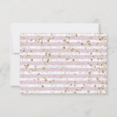 Lila Floral Champagne Gold Wedding Reply UAWG RSVP Karte (Rückseite)