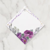 Lila Floral Confetti und Elegantes Skript Geschenkanhänger (Rückseite)