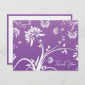 Lila floral Dankeschön Karte (Vorne/Hinten)